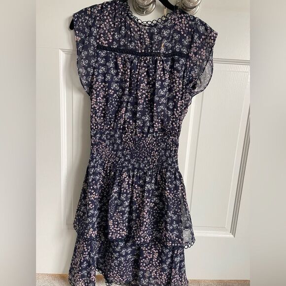Aqua Dresses & Skirts - Aqua floral smocked mini dress
